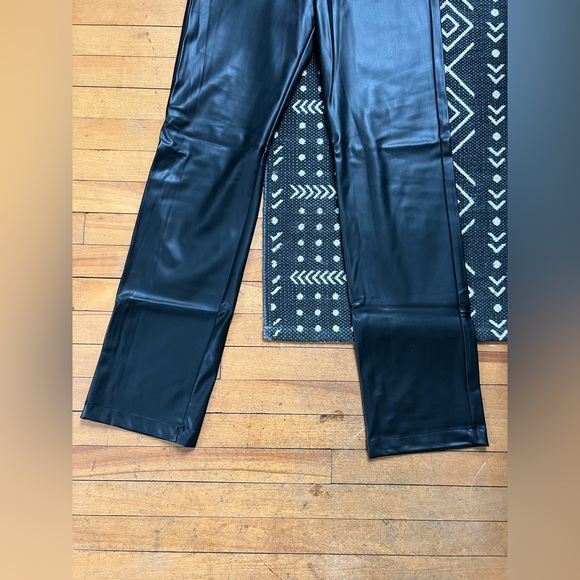 ZARA Faux Leather Straight Leg Pants - Picture 6 of 11